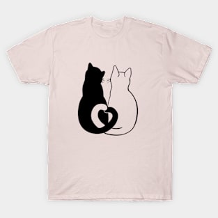 Cat T-Shirt Cats Cat Gift Yin Yang Cats Shirt - Cat Mom Lover Gifts T-Shirt T-Shirt